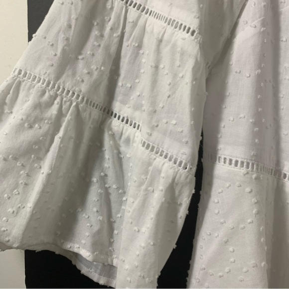 2/$35 Isaac Mizrahi Swiss Dot Blouse Ruffle Slvs - Picture 3 of 14